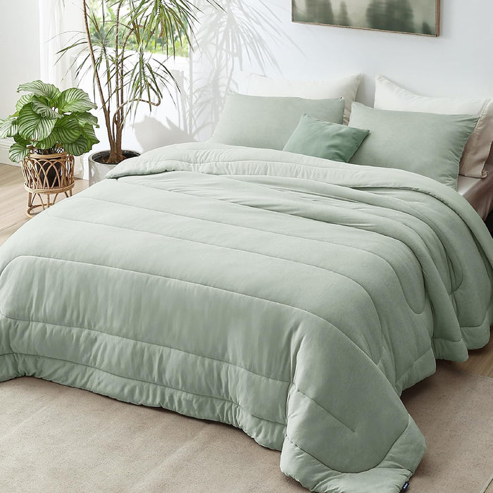 Bedsure King Size Comforter Set - Beige King Comforter Set, Soft Bedding for All Seasons, Cationic Dyed Bedding Set, 3 Pieces, 1 Comforter (104"x90") and 2 Pillow Shams (20"x36"+2")