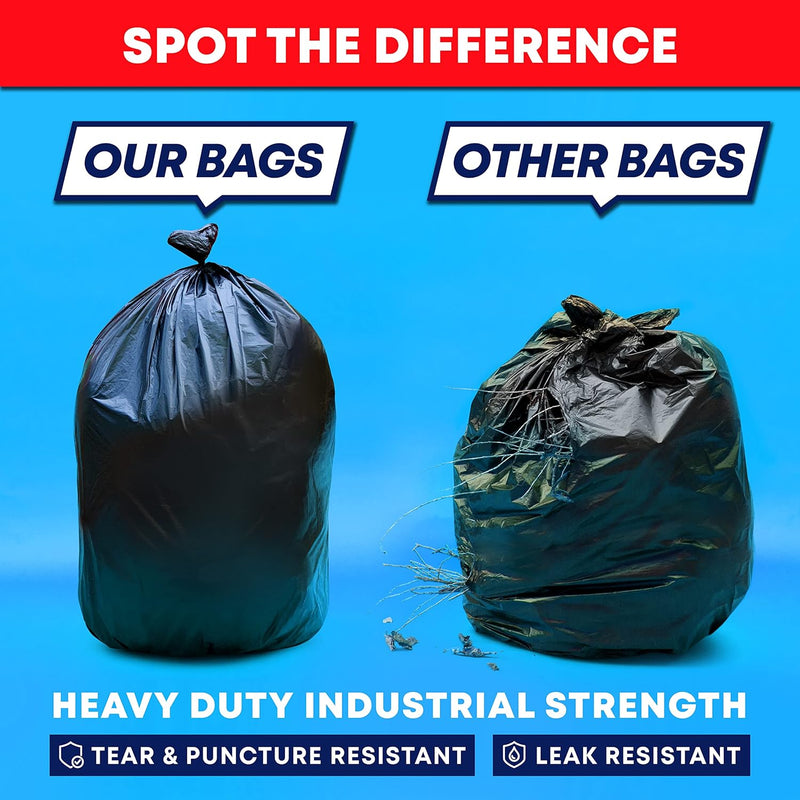 95-96 Gallon Trash Bags Heavy Duty (25 Bags w/Ties Value pack) Extra Large Trash Bags, 90 Gallon, 95 Gallon, 96 Gallon, 100 Gallon