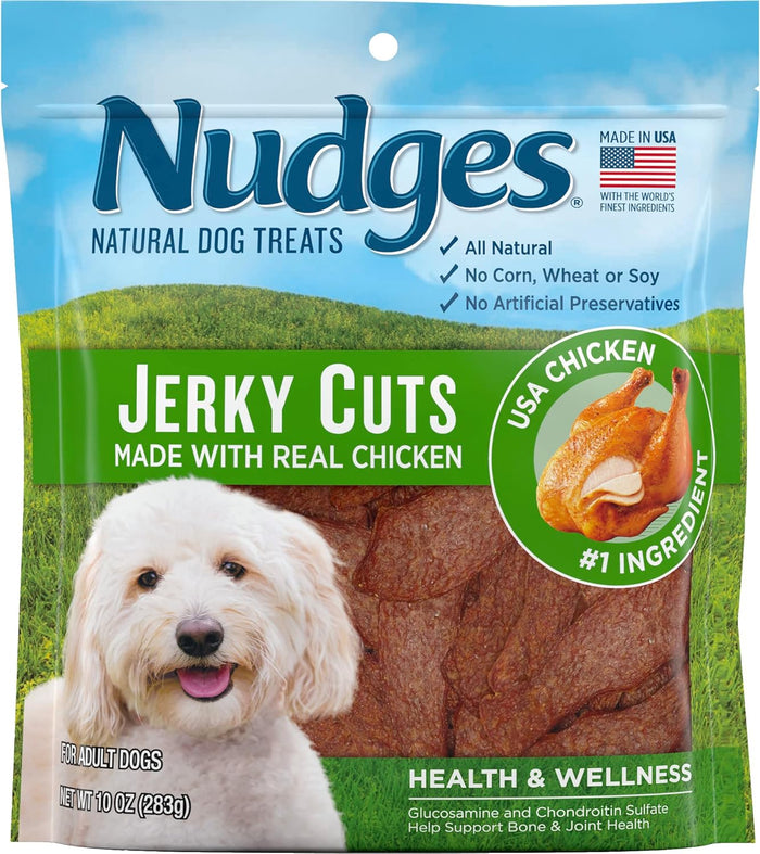 Blue Buffalo Nudges Jerky Bites Dog Treats, Made in the USA with Natural Ingredients, Bite-Sized Pieces, Chicken, 16-oz Bag