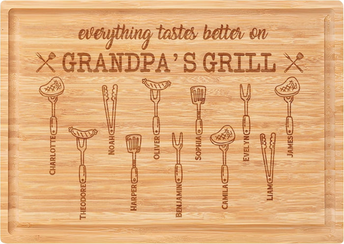 Personalized Bamboo Cutting Board for Kitchen with Juice Groove | 3 Sizes Engraved Charcuterie Boards for Meat Vegetables Fruits | Housewarming Gifts New Home (Engraved Wreath Monogram)