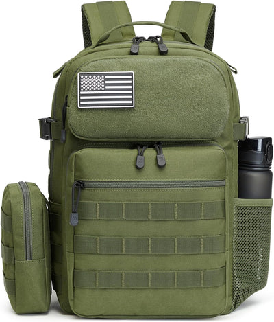 G4Free 25L Small Backpack Fits 15" Laptop, Tactical Work Back Pack Travel Bag for Men, Dark Green
