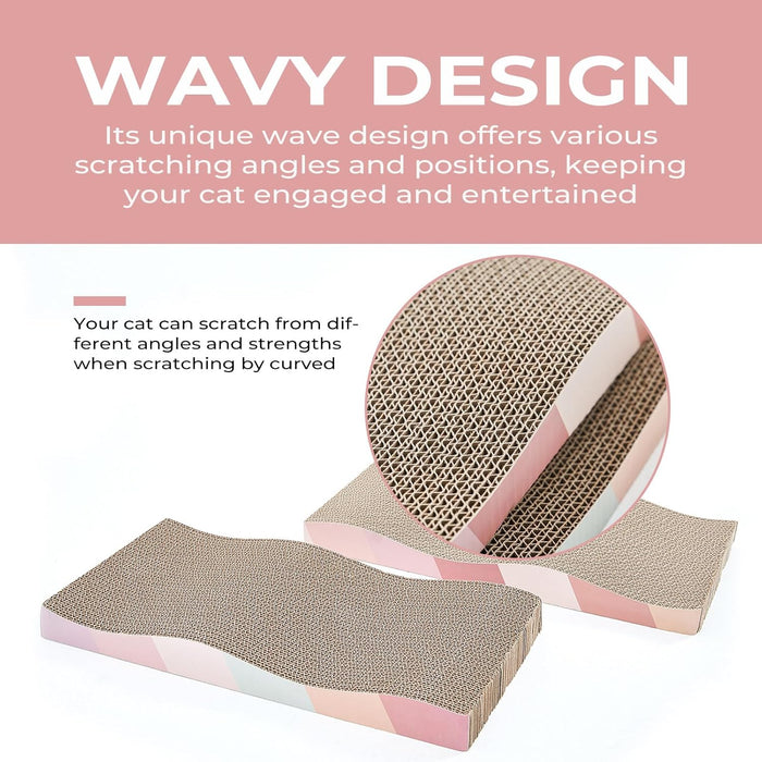 Cat Scratching Board cat Scratcher Cat Scratch Pad Cardboard cat scratchers for Indoor Cats Reversible Large Wide Corrugated with Catnip(2pcs)