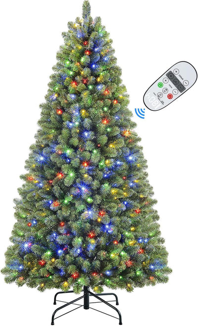 SHareconn 6ft Prelit Premium Artificial Classic Spruce Christmas Tree with Remote Control,Timer, and 330 Warm White & Color LED Changing Lights, 952 Branch Tips, Perfect Choice for Xmas Decoration6 FT