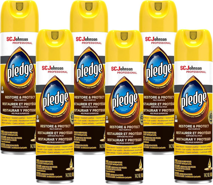 SC Johnson Professional, Pledge Revive It, Moisturizes and Revitalizes Surfaces, Aerosol, 14.2 Ounce (Pack Of 6)