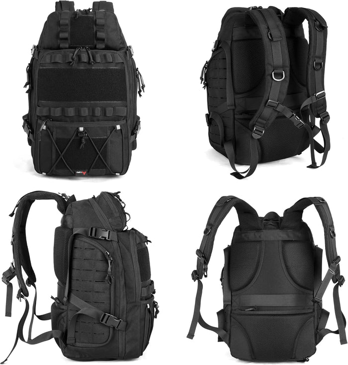 Tactical Backpack 45L Military Molle Pack, 900D Waterproof Assault Rucksack, Large Capacity Outdoor Hiking Camping Trekking Bag for Travel, Hunting, Survival, and Adventure