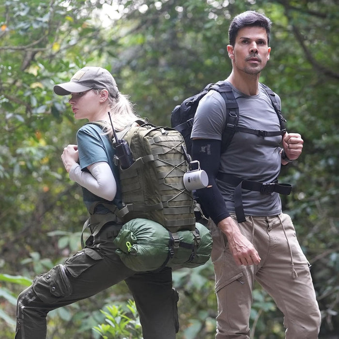 CamGo Military Tactical Backpack 25L MOLLE Hiking Daypack Trekking Rucksack Bug Out Bag for Daily Outdoor Sports(Black-25L)