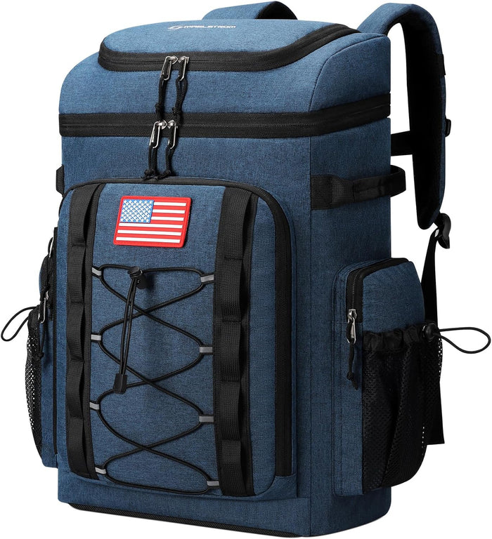 Maelstrom Backpack Cooler,Soft Lightweight Leakproof Tactical Cooler Backpack,35 Can Insulated Cooler Bag,Keeps 35 Cans Hot/Cold for Up to 16 Hours,Waterproof Lunch Bag for Men Women-Khaki