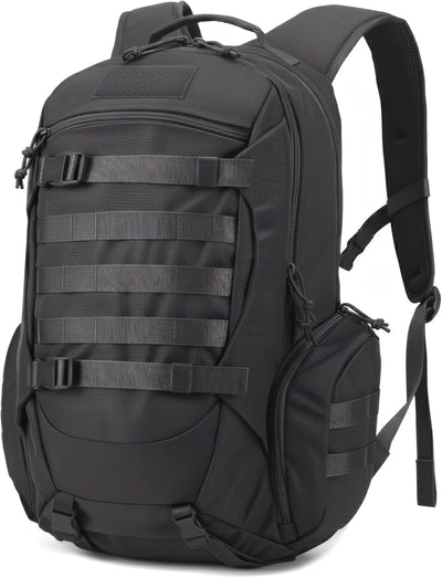 35L Tactical Backpack for Men, MOLLE Military Bug Out Bag, Waterproof Rucksack for Hiking with Hydration Port Black