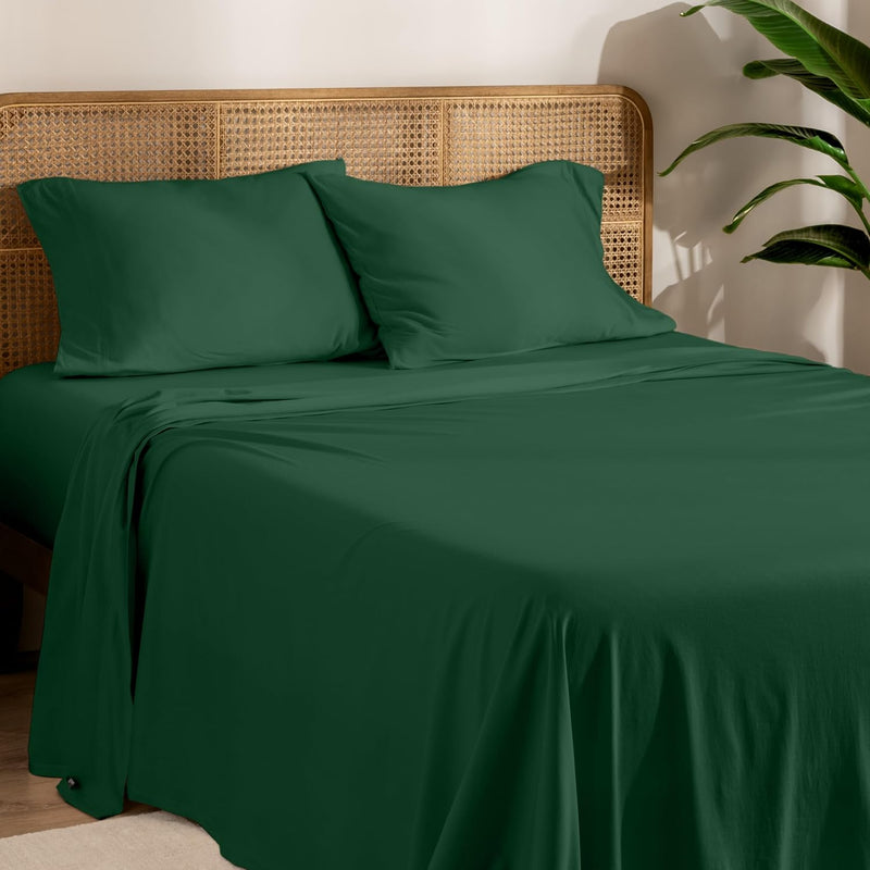 Bare Home 100% Organic Cotton Jersey Sheet Set, Ultra Soft, 100% Cotton - Sheet Set & Pillowcase - Deep Pocket Bed Sheets (Twin XL, Grey)