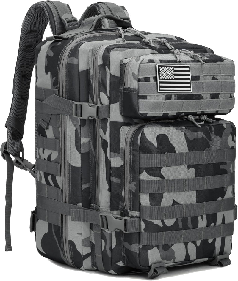 45L Military Tactical Backpack for Men & Women Bug Out Bag Assault pack Molle Daypack Hiking Trekking Rucksack(45L purple)