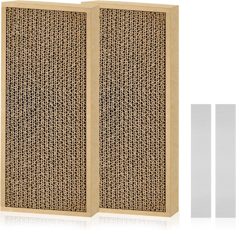 HappyFreeSX Splicing Cat Scratch Pad: Cat Scratchers for Indoor Cats and Kitten, 2 Pack Cat Scratching Pad, Cat Scratcher Cardboard, Scratching Pad, Premium Scratch from Cats, Double-Sided Design
