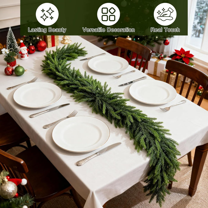 9FT Norfolk Pine Garland, Artificial Christmas Garland for Christmas Decorations