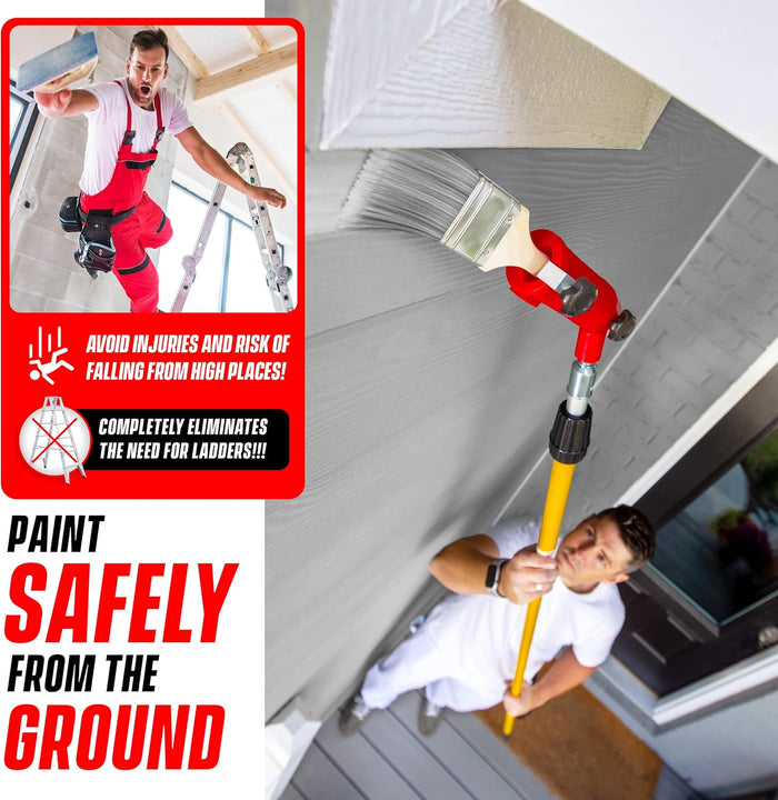Multi-Angle Paint Brush Extender - High Ceiling Paint Edger Tool, Extension Pole Attachments