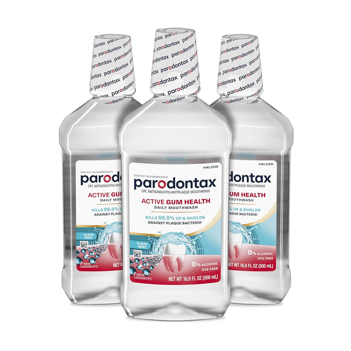 Parodontax Active Gum Health Mouthwash, Antiplaque and Antigingivitis Mouthwash, Mint, 3x16.9 Fl Oz