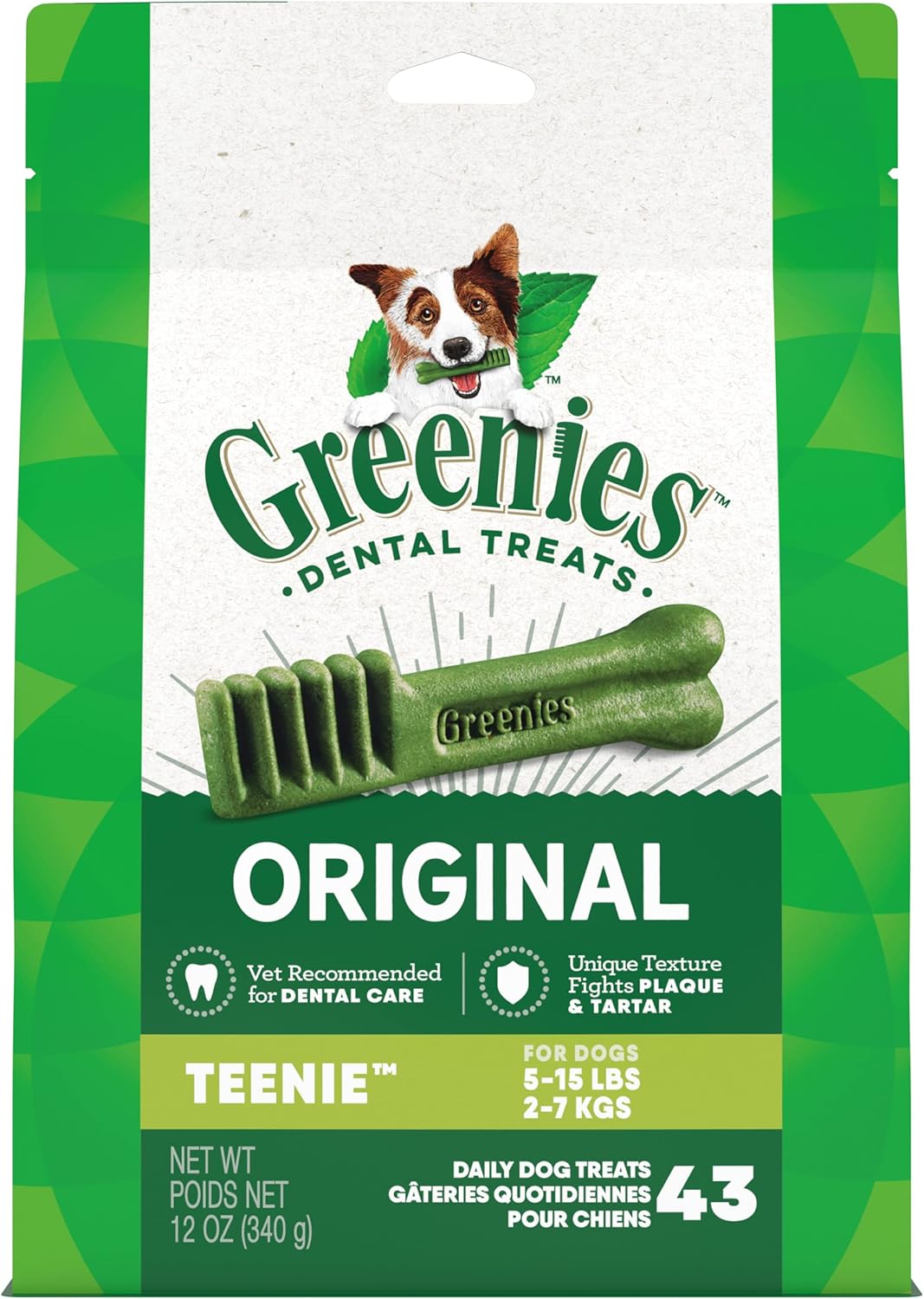 Greenies Original Teenie Dental Dog Treats, 36 oz. Pack (130 Treats)