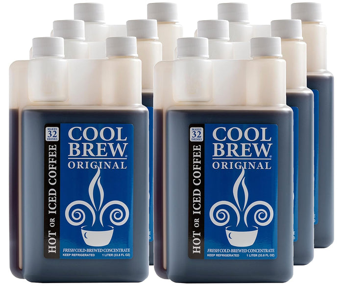 CoolBrew Hazelnut 6 Pack - 16 DRINKS PER BOTTLE - Fresh Cold Brew Liquid Concentrate - For Iced or Hot Coffee, Unsweetened, No Preservatives