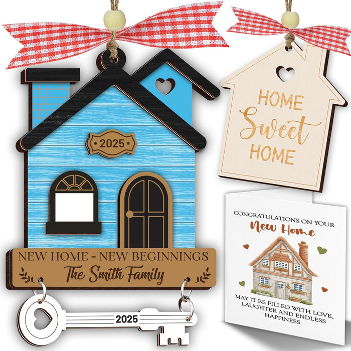 New Home Ornament 2025, House Warming Gifts New Home Card, Housewarming Gift Keychain for Women, Couple, First Apartment Gift 2025, Housewarming Gifts Idea, Christmas House Decoration HO622