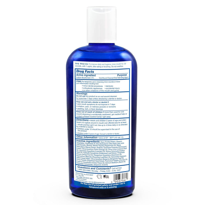 Eco-Dent Alcohol-Free Mouthwash, Mint - Ultimate Essential MouthCare, Oral Care Mouth Wash for Adults, Baking Soda Mouth Rinse with Essential Oils + DailyRinse Single-Use Pack, Mint