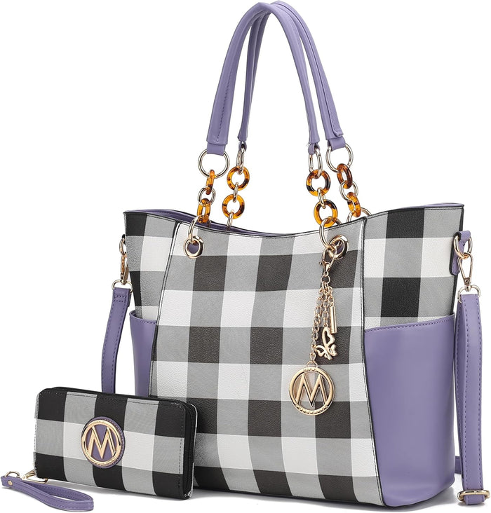MKF Collection Tote Bag for Women, Handbag Set with Wallet-Top-Handle Bag Vegan Leather Purse by Mia K