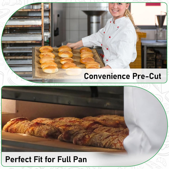 1000 Pcs, 16-3/8" x 24-3/8" Non-Stick Precut Parchment Paper Baking Sheets Full Pan liner for Bake (Unbleached)