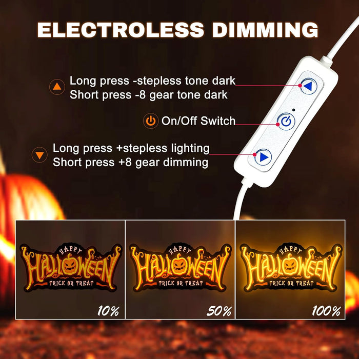 SELICOR Happy Halloween Neon Signs for Wall Decor,Halloween Pumpkin Neon Light Sign,USB Powered Light Up Acrylic LED Sign With Hooks for Bedroom,Kids Room,Living Room,Bar,Party,Halloween Decor