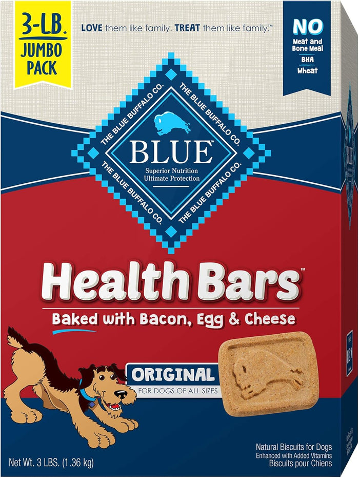 Blue Buffalo Health Bars Crunchy Dog Biscuits, Oven-Baked With Natural Ingredients, Bacon, Egg & Cheese , 16-oz Bag