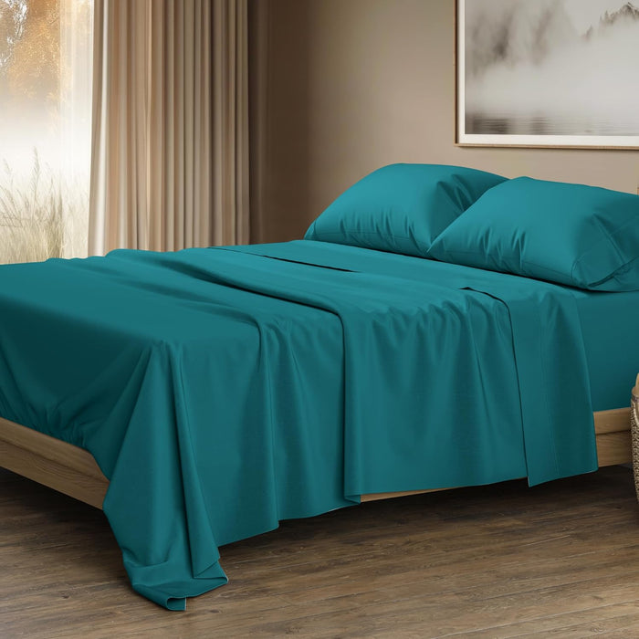 THREAD SPREAD 100% Egyptian Cotton King Size Sheets Set - Luxury 1500 Thread Count Egyptian Cotton Sheets King Size, 17" Deep Pocket, Soft, Cooling Sateen Weave Hotel Quality Bedding Set - Dark Grey
