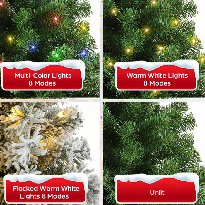 6FT Unlit Artificial Christmas Tree for Holiday Decoration, Premium Hinged Spruce Green Xmas Tree with 800 Branch Tips and Foldable Metal Stand for Home, Office, Party