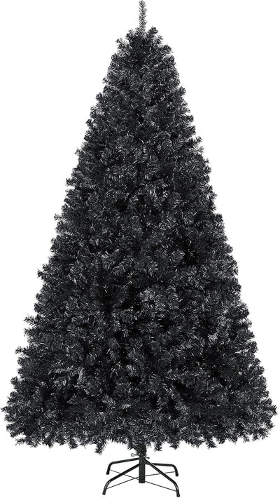Yaheetech 6ft Black Artificial Christmas Pine Tree Seasonal Holiday Carnival Home Party Decoration for Home, Office, Party Decoration Indoor Outdoor with 818 Branch Tips and Foldable Stand