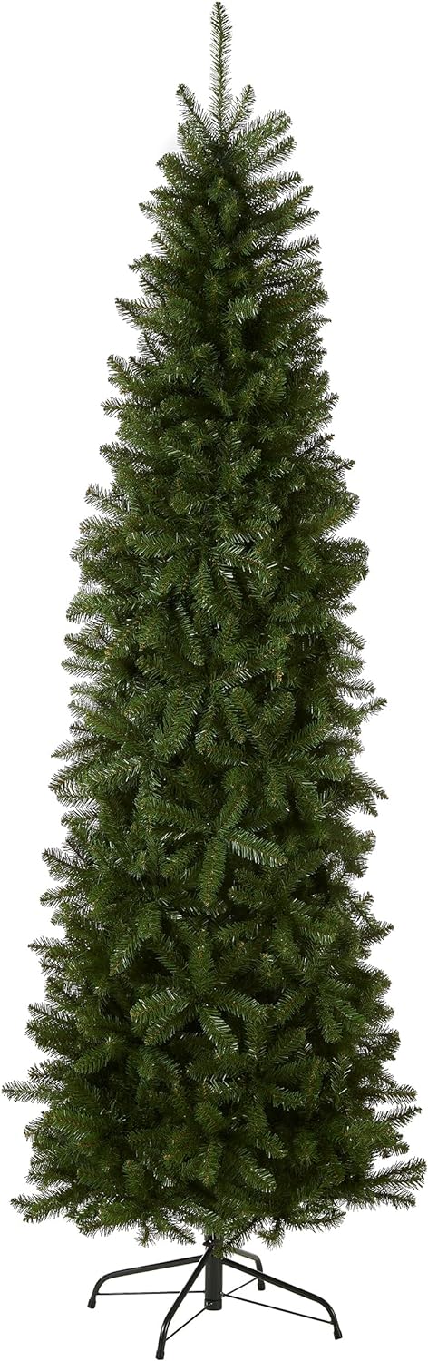 National Tree Company Artificial Slim Christmas Tree, Green, Kingswood Fir, Includes Stand, 9 Feet