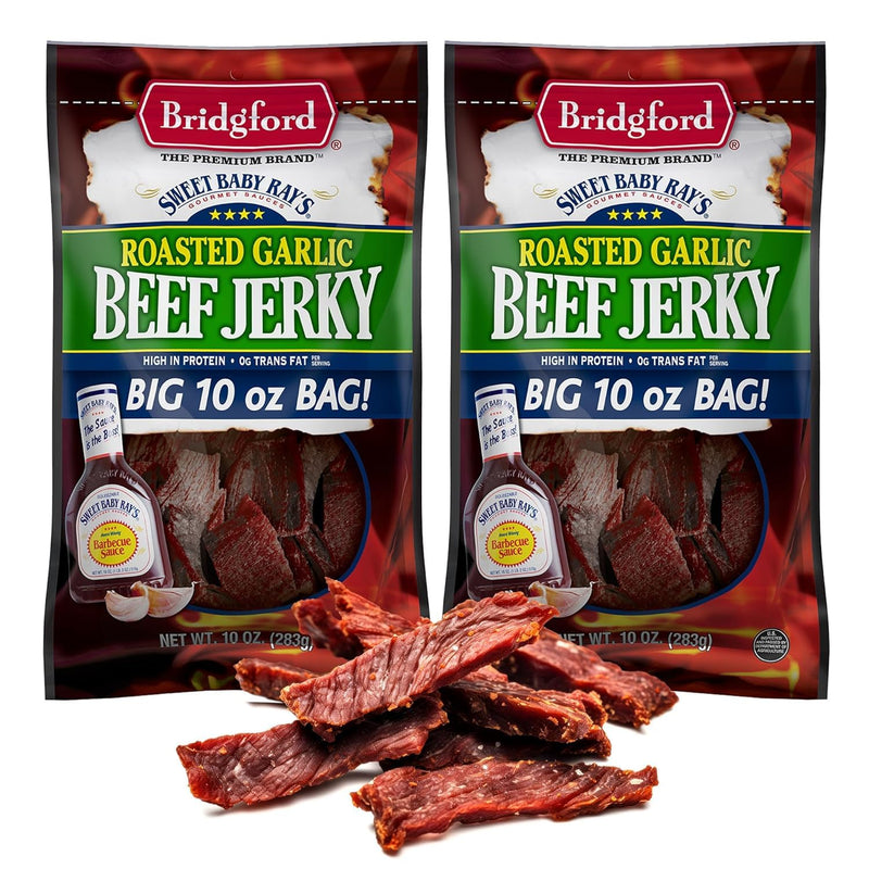 Bridgford Sweet Baby Ray’s Beef Jerky Original 10 oz Pack of 3 - High Protein Healthy Snacks for Your Dietary Preferences - Ready-to-Eat Beef Jerky for On-the-Go Snacking and Busy Lifestyles