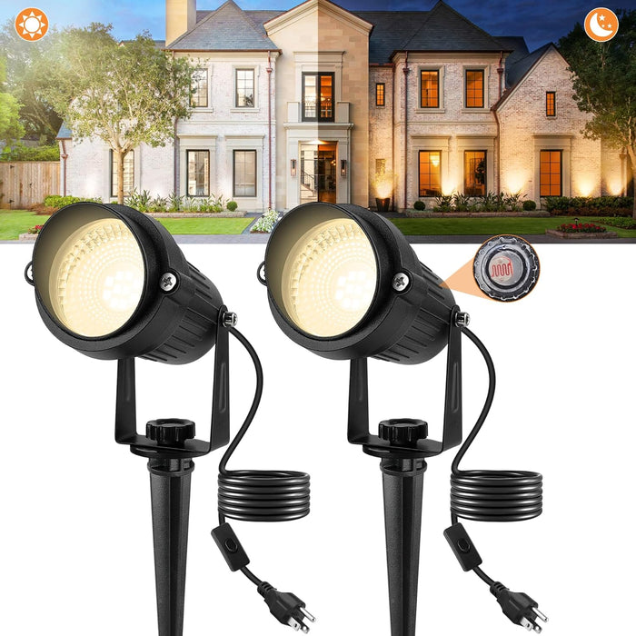 Halloween Green Landscape Lights Outdoor, 14 LED Landscape Lighting with US Plug, IP65 Waterproof Spotlights for Tree Yard Garden Pathway Christmas St. Patrick's Day Decor 2 Pack