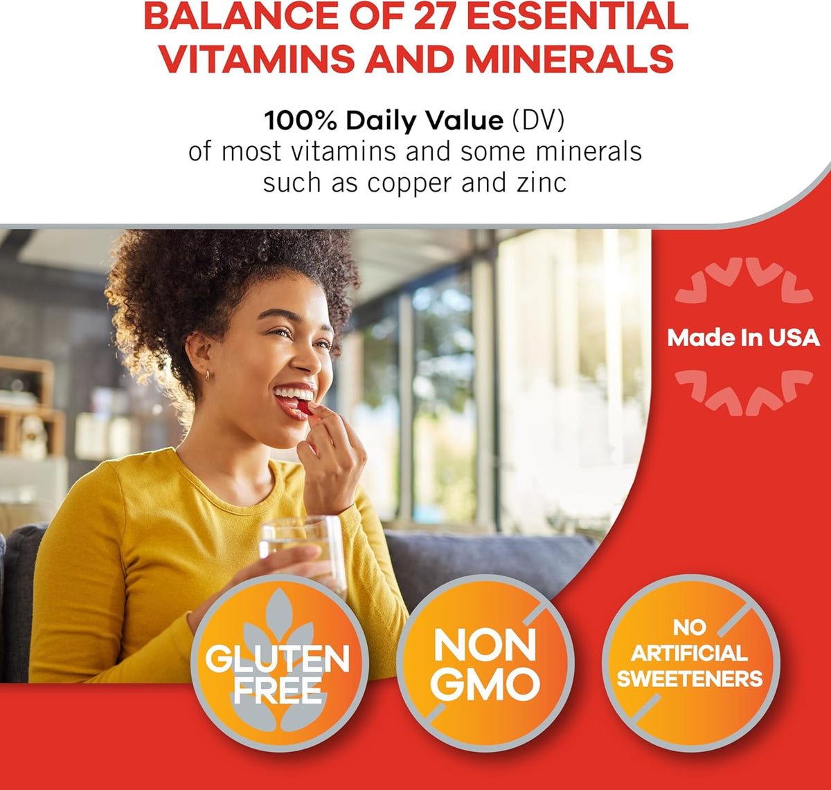 Geritol, Multivitamin Supplement, Contains B-Vitamins, Antioxidants, Vitamins C, E & D and Iron, 26 Essential Vitamins and Minerals, Gluten-Free, Non-GMO, No Artificial Sweeteners, 40 Tablets