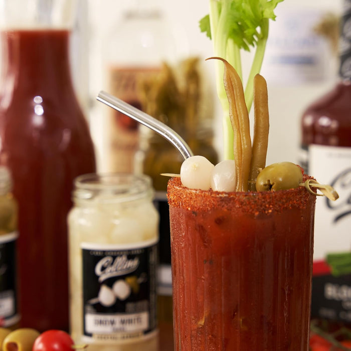 Collins Gourmet Snow White Cocktail Onion - Pickled Onion jar for Cocktails, Bloody Mary ingredients, Meat and Cheese Trays and Snacks - Pickled Onions 8oz