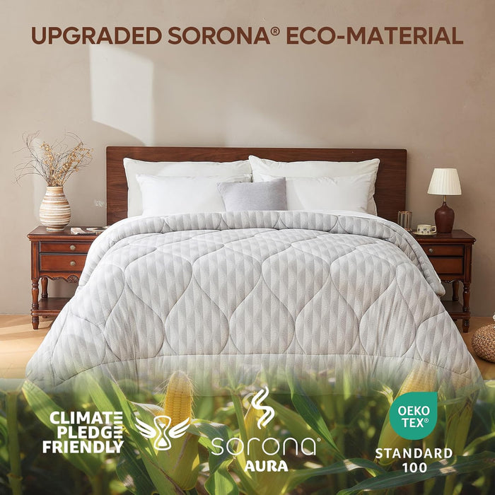 Bestier Skin-Friendly Down Alternative Comforter - Comforters King Size - Sorona® King Comforters with Anti-clumping Fiber, Soft Bedding Comforters All Seasons, Machine Washable - Grey, 104"x90"