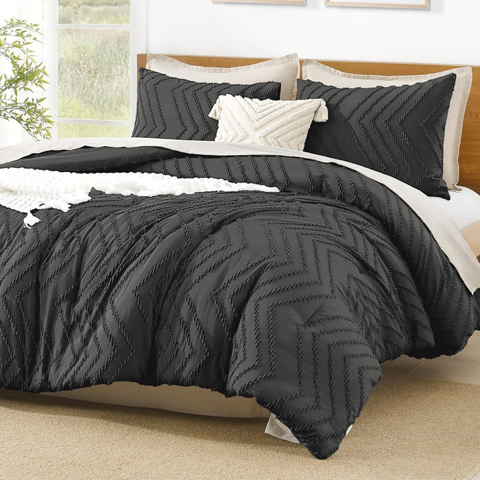 Litanika King Size Comforter Set Dark Emerald Green, 3 Pieces Lightweight Fluffy Comforter King Size Boho Tufted Comforter Bed Set Gift Choice