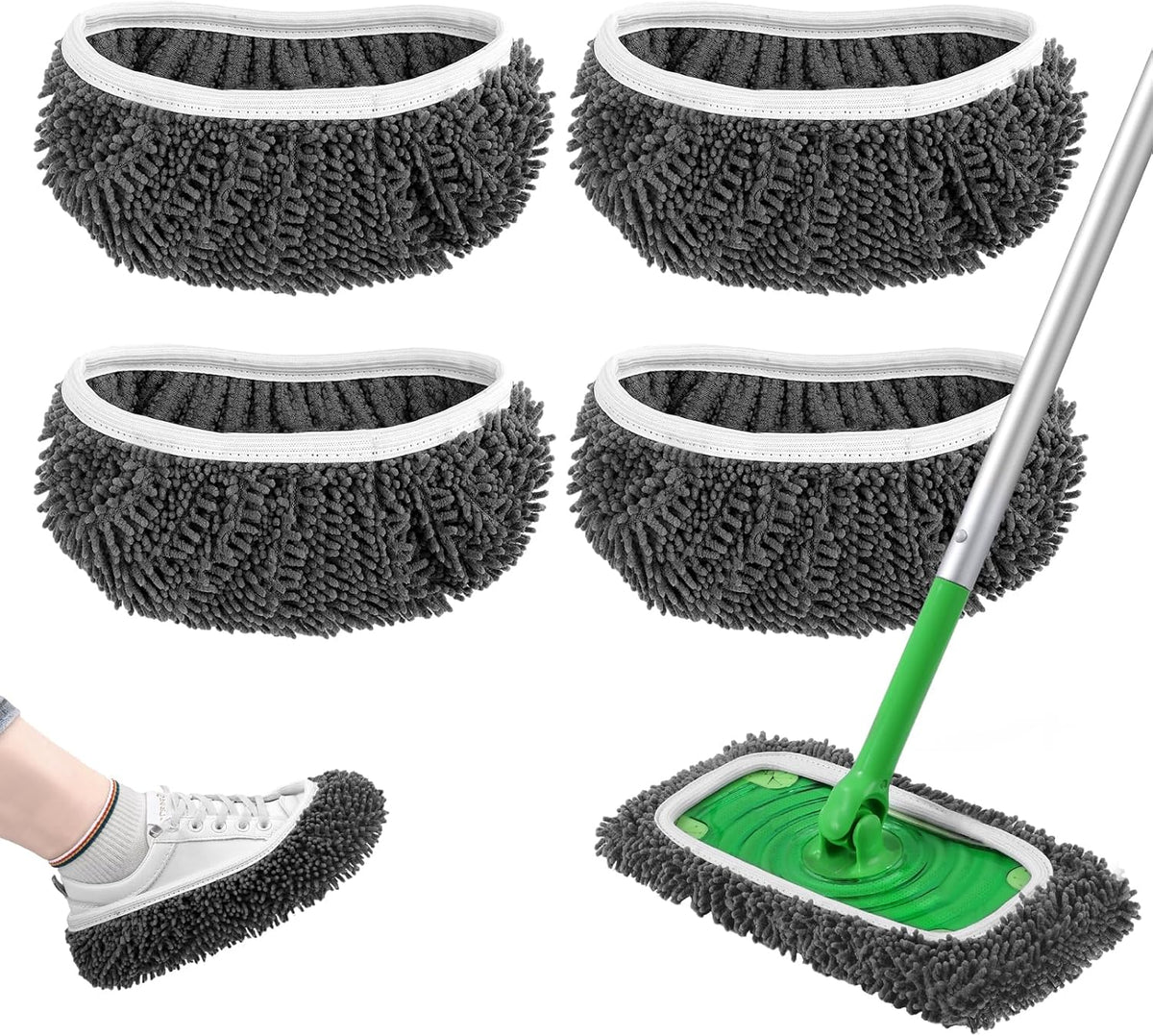 Reusable Wet Pads Refill for Swiffer Sweeper Mop - Dry Sweeping Cloths & Wet Mopping Cloths for Household Cleaning - Washable Microfiber Pads for Mopping Floors - 6 Pack (Mop is not Included)