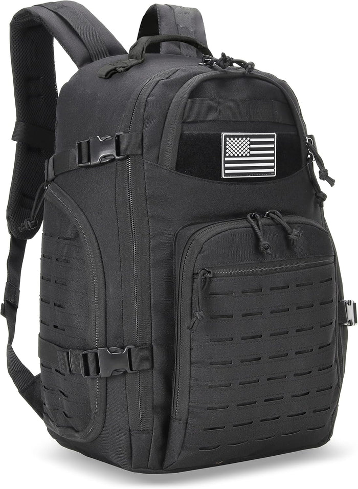 35L Tactical Backpack for Men Heavy Duty Military Backpack 3 Day Assault Pack Molle Backpack Hiking Rucksack (Black1)