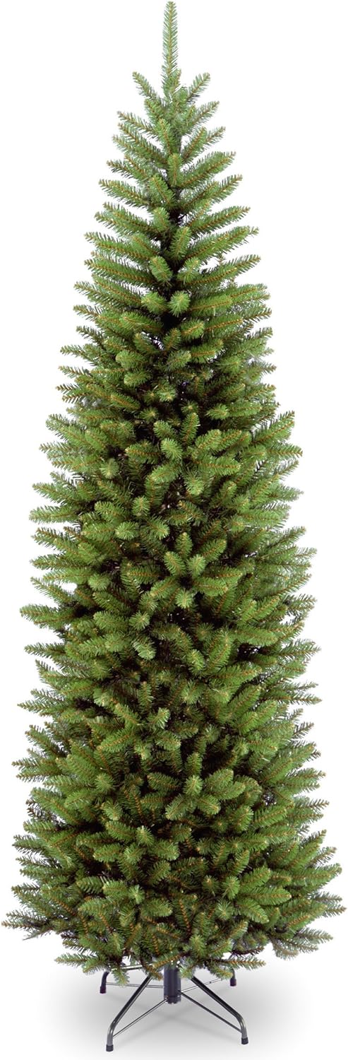 National Tree Company Artificial Slim Christmas Tree, Green, Kingswood Fir, Includes Stand, 7.5 Feet