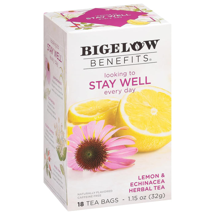 Bigelow Benefits Wellness Tea Collection, Variety Gift Box Sampler, 64 Tea Bags, (Pack of 1