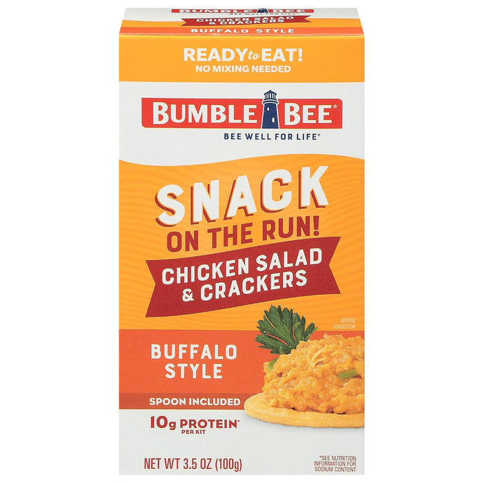 Bumble Bee Snack on the Run Chicken Salad with Crackers Kit, 3.5 oz (Pack of 12) - Ready to Eat, Spoon Included - Shelf Stable & Convenient Protein Snack