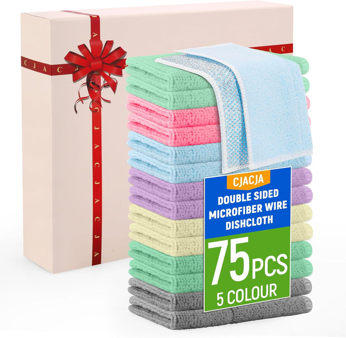 Double Side Non Scratch Wire Dishcloth 15pcs-Multipurpose Wire Dishwashing Rags Wire Mesh Cleaning Cloth,Kitchen Towels and Dishcloths Sets Microfiber Cloth for Cleaning Pans Sinks & Cookware