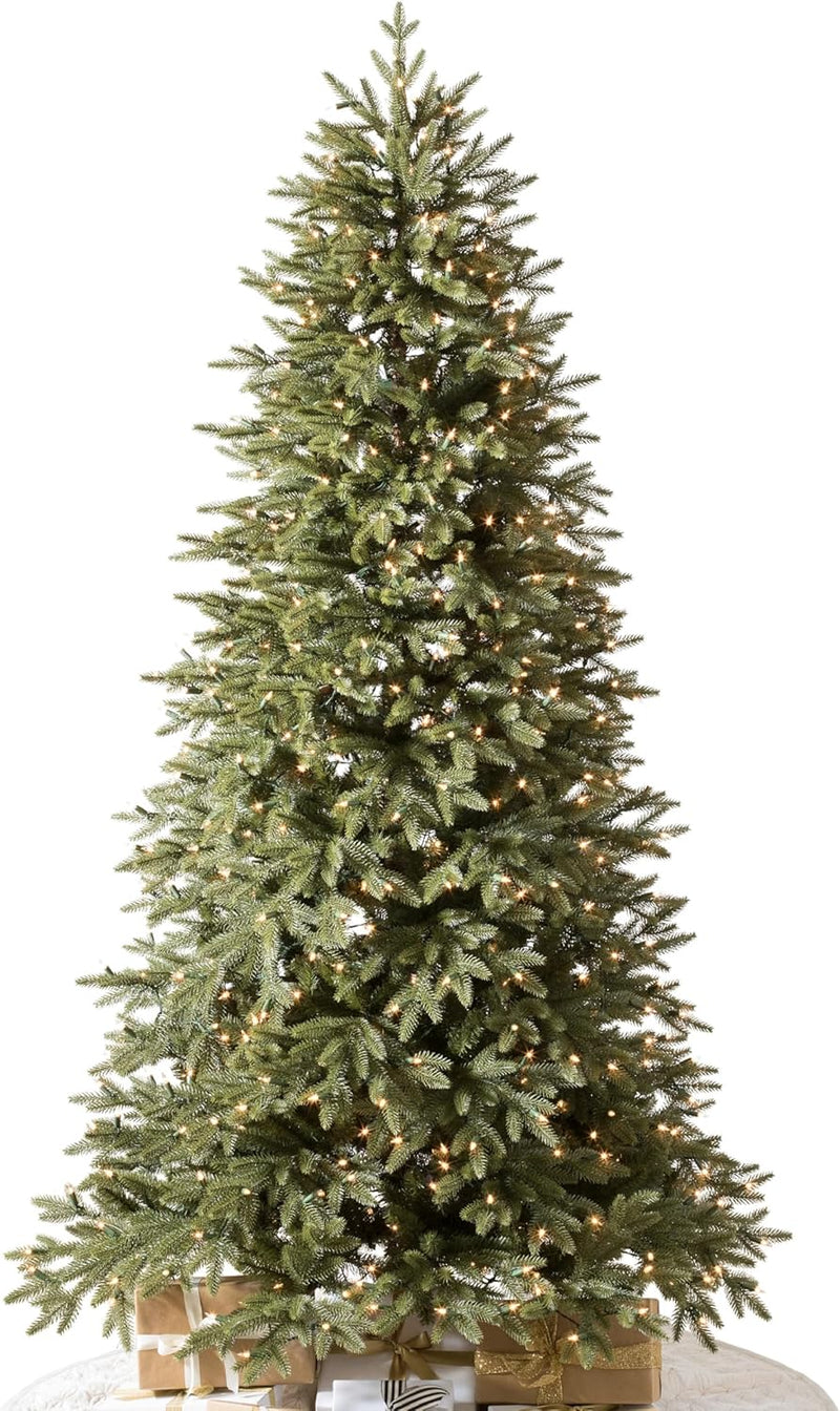 Balsam Hill 7.5ft Unlit Stratford Spruce - Slim Artificial Christmas Tree with True Needle Foliage & Premium Stand for Small Spaces