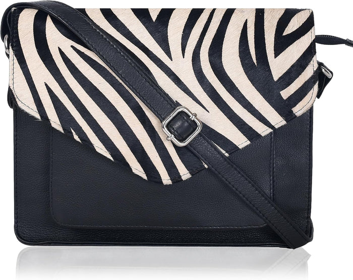 Leather Flapover Crossbody Handbag Purse for Women with Adjustable Strap & Overflap Snap Closure Tote/Bag