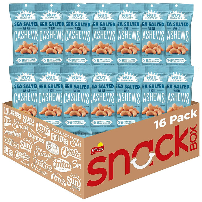 Nut Harvest, Sweet & Salty Cashews Variety Pack, 2.25 Ounce (Pack of 16)