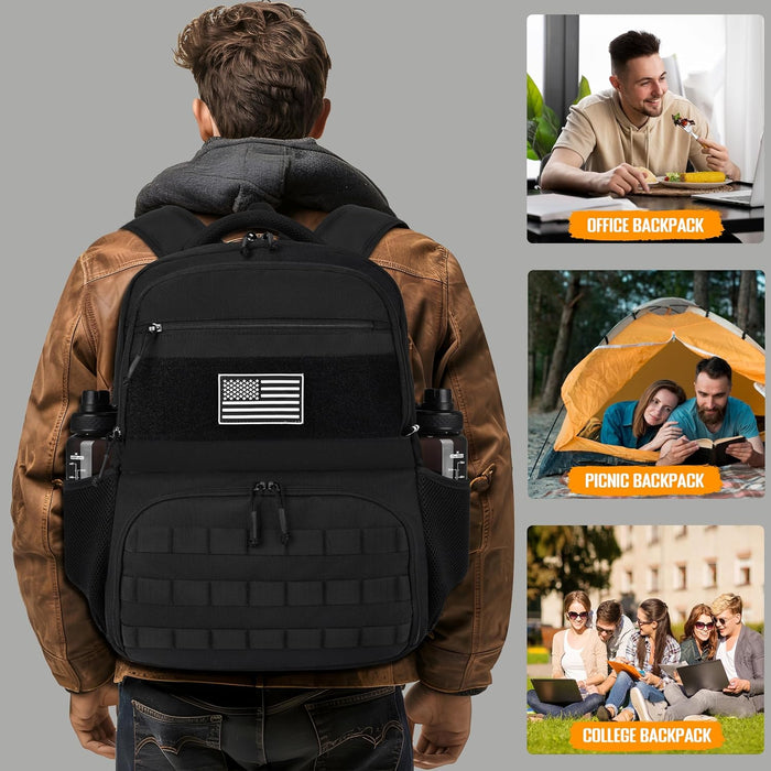 Lunch Box Backpack for Men, Tactical Cooler Backpack with Laptop Compartment Leakproof RFID Lunchbox Bag for Work