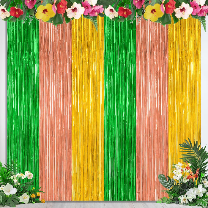 2 Pack Backdrop Curtains, 3.28 Feet x 7.05 Feet Sky Blue Tinsel Backdrop, Metallic Fringe Curtains Foil Tinsel Party Streamer, Winter Backdrop Happy Birthday Party Supplies