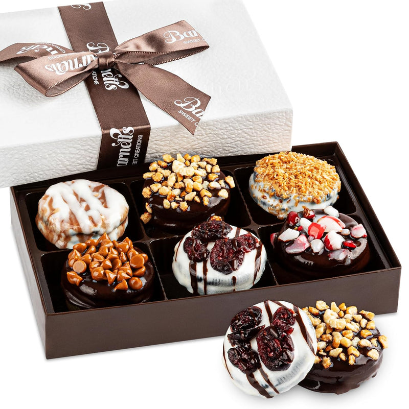 Barnetts Christmas Holiday Thanksgiving Gift Basket, 12 Chocolate Covered Cookies, Gourmet Candy Box Baskets for Prime Food Delivery, Gifts for Dad, Husband, Grandfather, Brother, Son, Father
