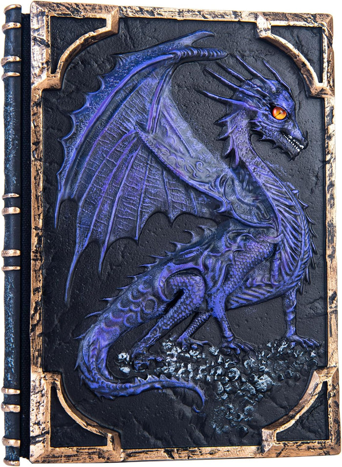 Handmade Flying Dragon Embossed Journal,Resin Engraving Notebook,Blank Paper,Hardcover Travel Notepad for Writing,Sketchbook,Collection,Gift,Decoration Diary for Man Woman A5 Size (New purple flying dragon)