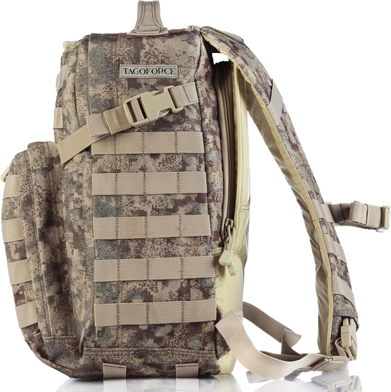 Tactical Military Camo Backpack 40L – Army Molle Assault Pack with Hydration Compartment, Multiple Pockets, Heavy Duty Bug Out Bag for Hiking, Camping, Survival, Outdoor Gear